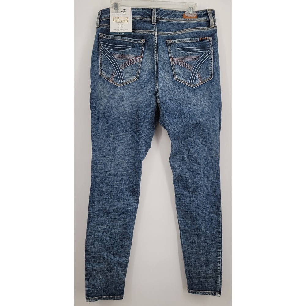 Seven 7 Women 14 Skinny Highrise Jeans Retro Boho Festival Southwestern Normcore